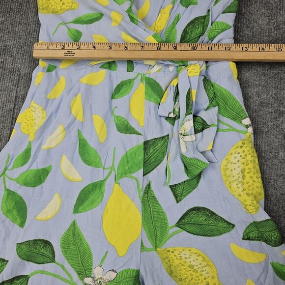 Maeve Strapless Jumpsuit Womens 2 Lemon Grove Wide Leg Summer Cropped Vacation - Picture 3 of 8